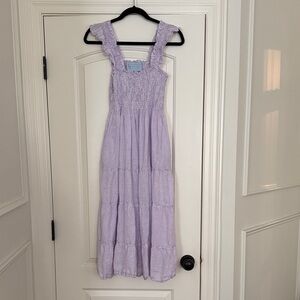 Hill House Lilac seersucker The Nap dress linen size medium
